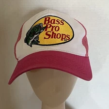 Bass Pro Shops Gone Fishing Women’s Pink White SnapBack Trucker Mesh Hat OSFM