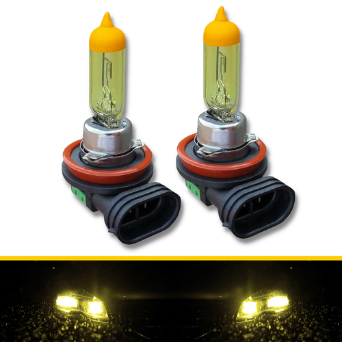 H11 Headlight Bulb 100w Xenon Yellow Gold Euro 3000k Front Fog Light Bulbs 12v - Picture 5 of 11
