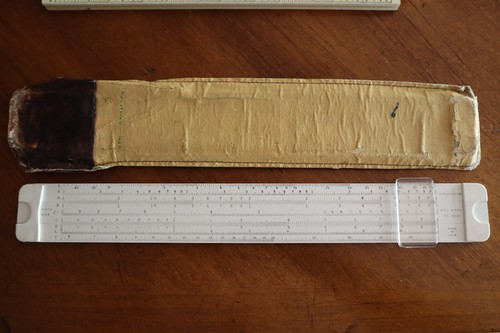 Vintage Slide Rule Steel Ruler Lot Acumath Number 400B Mannheim USA Wood Enginee - Picture 2 of 14