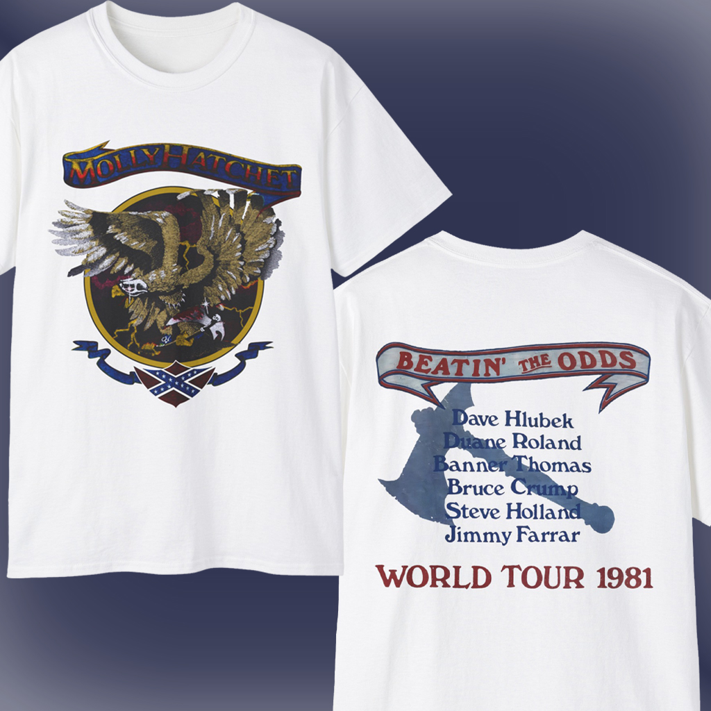 Molly Hatchet Beatin The Odds Tour Cotton White Full Size T Shirt For Men SE247