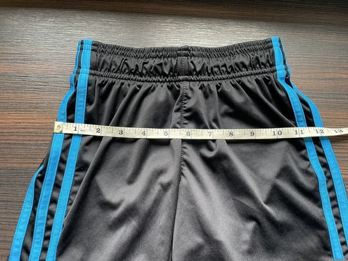 Adidas Climalite Black With Blue Stripes Shorts Youth Boys 9-10 Years Football - 第 7/10 張圖片