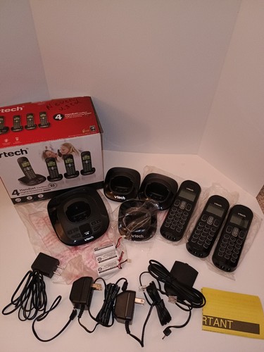 VTECH 4 HandSet Cordless System CS6199-4 Caller ID/Waiting Missing 1 Phone/Cable
