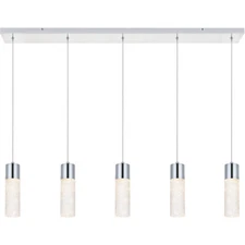 Chandelier Light Fixture Glass Shades Chrome Dining Room or Kitchen Island 42"