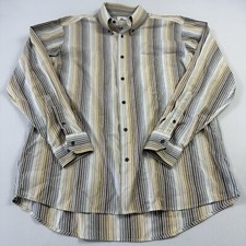 Lacoste Men  s Button-Up Dress Shirt Long Sleeve Striped Cotton Multicolor Sz 42