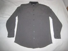 Kenneth Cole Reaction Men's Long Sleeve Pocket Dress Shirt Gray or Black Sz M, L