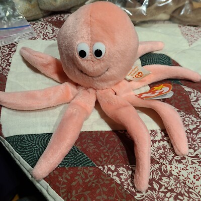 Ty Inky The Octopus Beanie E Pellets,Style 4028,with Tag  Errors,MWMT, 8421040285|