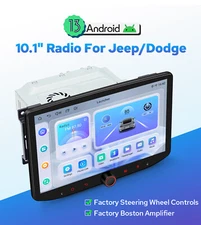 USA Plug and Play 10.1 inch Android 13 Qualcomm Radio for 2005-2009 Jeep/ Dodge