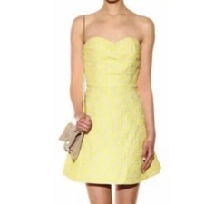 Alice + Olivia Yellow Metallic Brocade Semi-Formal Cocktail Dress 4