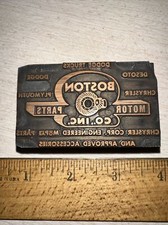 Bloque de impresión Boston Motor Parts Co. Chrysler Mopar Parts. Cara de cobre