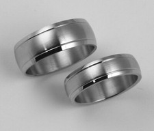 316L Stainless Steel Dome Shape Ring Couple Wedding Band 6mm 8mm Set NEW SS206