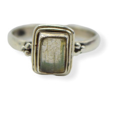 Sterling Silver .925 Clear Moonstone Stone Ring Size 5.75 TW 2.46 grams