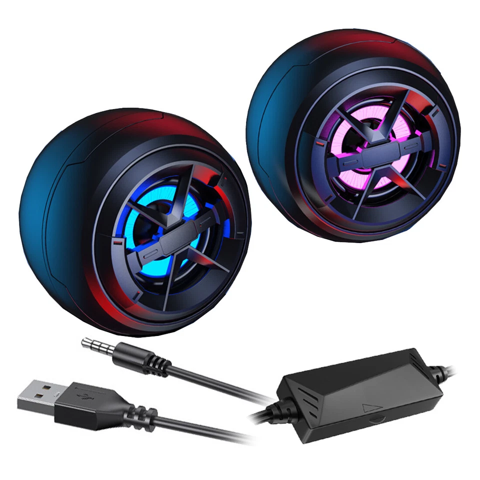 O37D 6W tragbarer PC Lautsprecher Musikbox Soundstation mit Buntem LED Licht 🎵