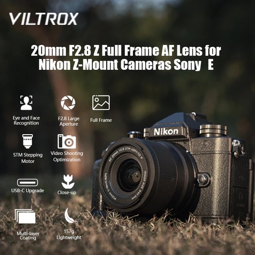 VILTROX AF 20mm F2.8 Camera Lens Full Frame For Sony E ZV-E1 A7RV ZV-E10 Nikon Z - Picture 1 of 13