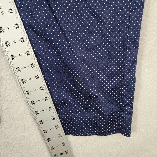 Talbots Women Pants Size 14P Navy Blue Polka Dot Stretch Mid Rise Signature Crop - Picture 7 of 16
