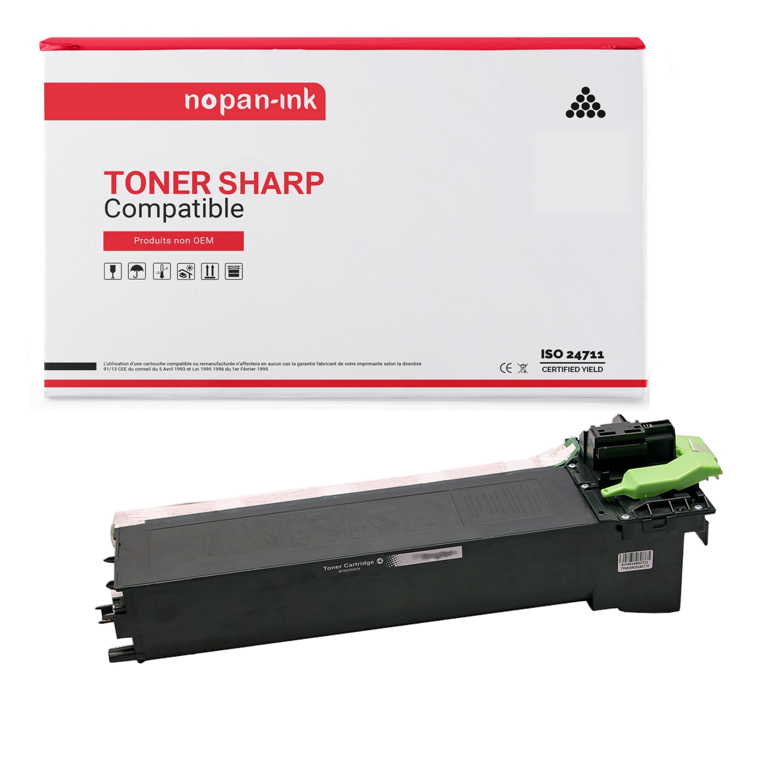 Toner noir compatible Sharp AR-016LT pour imprimante de bureau NOPAN-INK