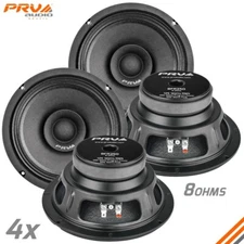 4x PRV Audio 8FR250 Full Range 8" PRO Car Speakers Loudspeakers 8 Ohms 250 Watts