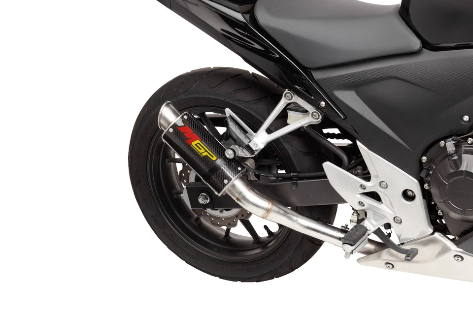 Escape de fibra de carbono 2014-2021 CBR300R MGP Slip On Hotbodies Racing CB300 CB500 Foto 2 de 4