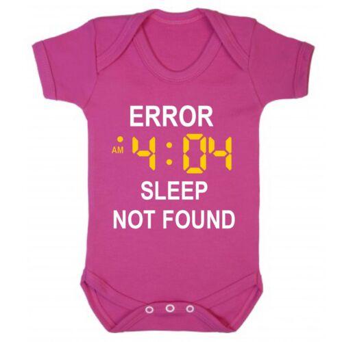 ERRORE 404 SONNO NON TROVATO Body Neonato Gilet Crescita Geek Divertente Regalo Mamma Papà - Foto 21 di 22