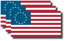 3x USA American Flag Bumper Sticker Decal Betsy Ross 13 Colonies US Patriotic 3%
