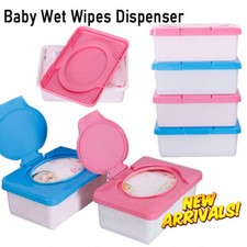 Baby Wet Wipes Dispenser Holder Tissue Storage Box Case Home Office Lid NEW