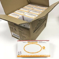 Case of 1000 Cardinal Health XL Blue Nitrile Exam Gloves Ext Cuff Chemo Tested