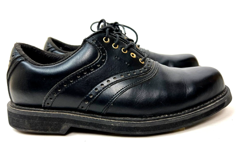 ZAPATOS DE GOLF DUNLOP de colección para hombre talla US 9 diseño clásico de espiga suave negros Foto 4 de 4