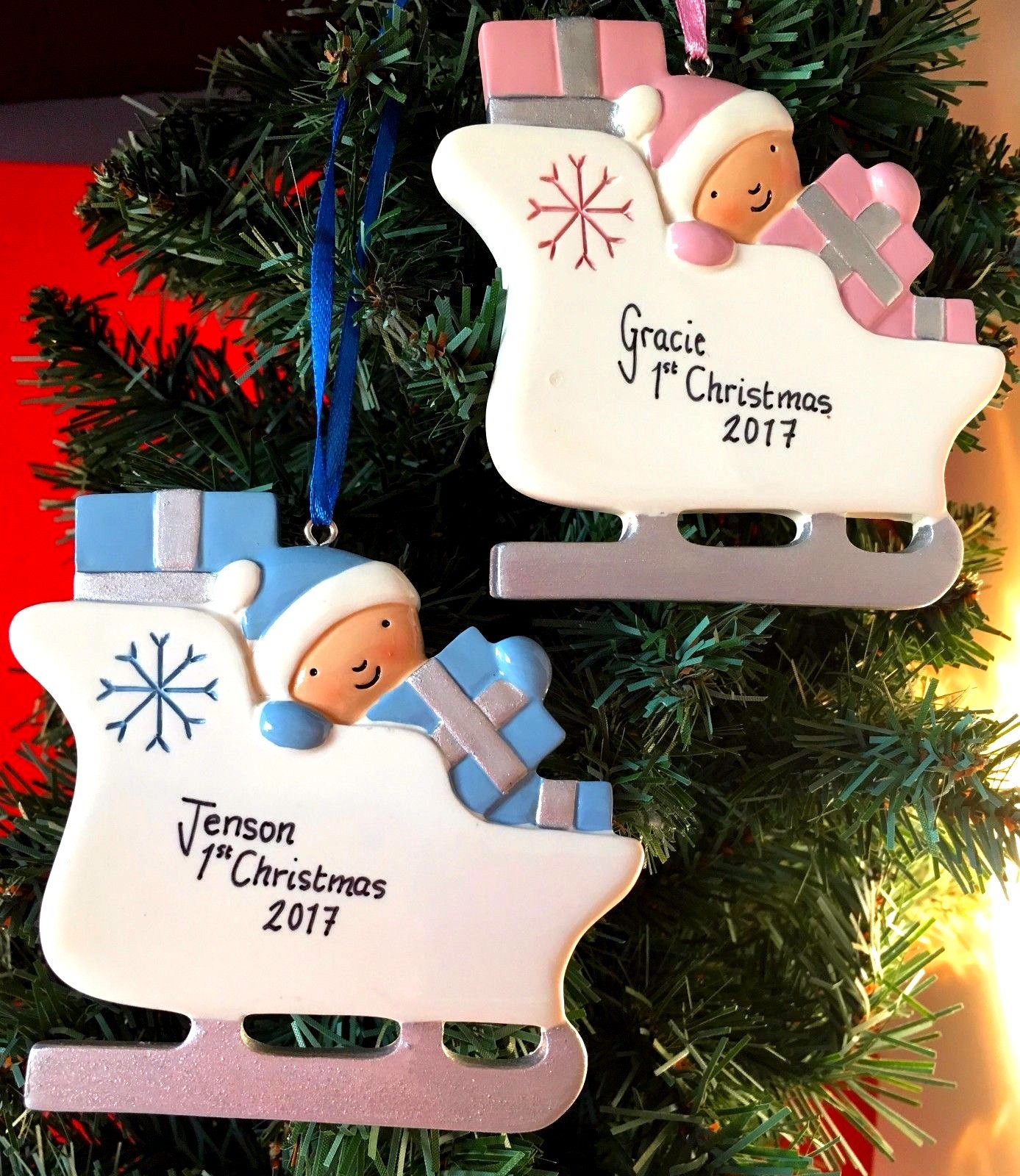 baby girl first christmas tree decoration