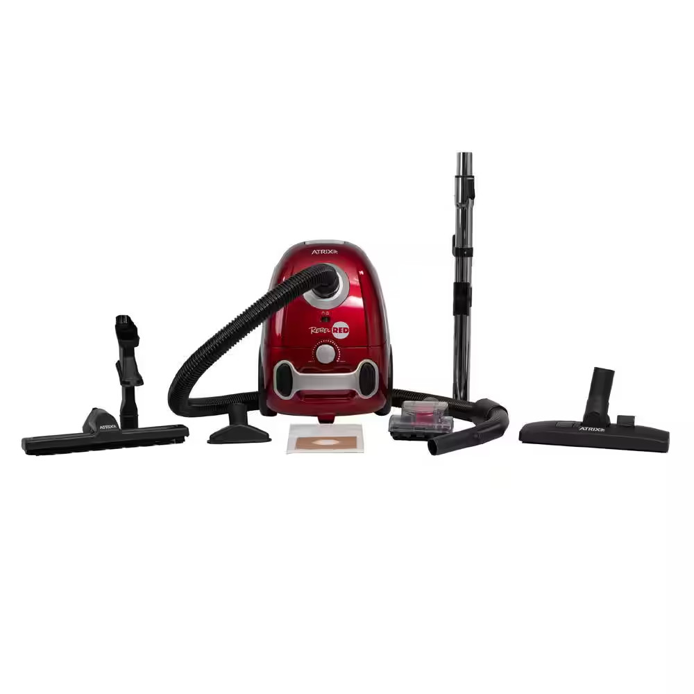 Rebel Red Bagged Corded HEPA Filter Multi-Surface in Red, Canister Vacuum
