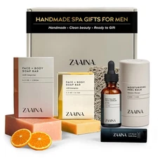 Men’s Self Care Package, Relaxation Spa Gift Set for Him - Luxury Natural Han...