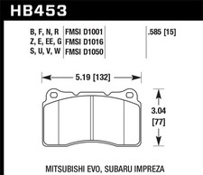 Hawk Performance Street Hps 5.0 Front Brake Pads For Mitsubishi Lancer Ford