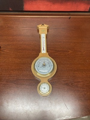 Swift Compensated wall Barometer wooden with gold plating vintage 