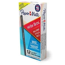 PAPER MATE BALLPOINT STICK PENS, MED POINT, 1.0 MM, BLACK BARREL, BLACK INK