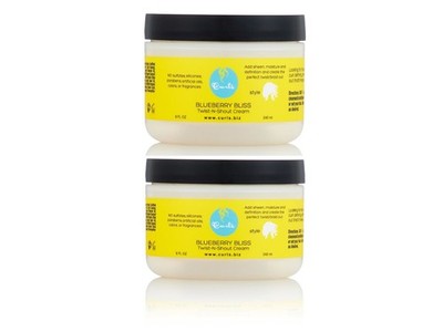 (2) Curls Blueberry Bliss Twist N Shout Cream Perfect Twist and Braid Out 16 oz