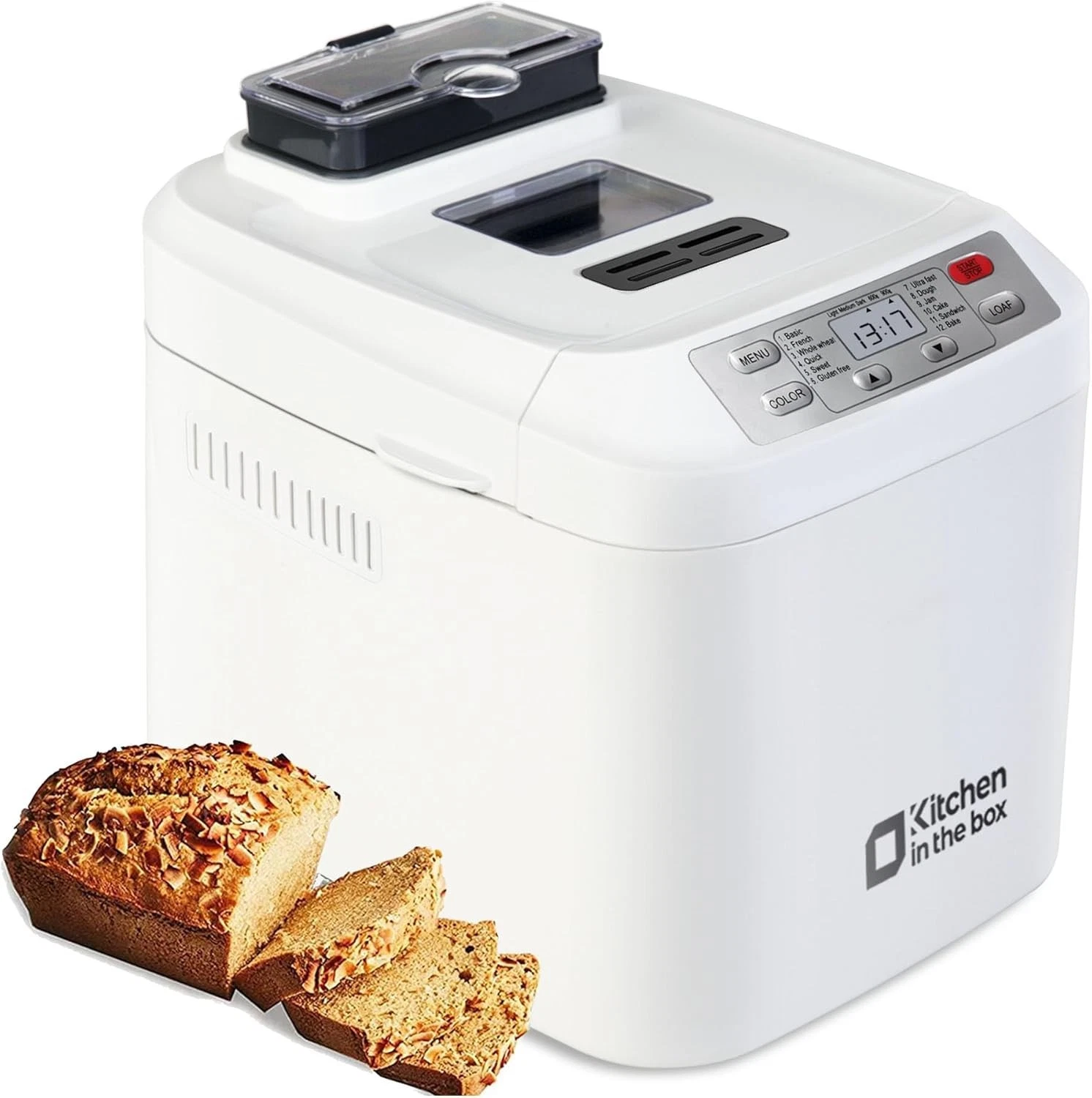 2-IN-1 Programmes Breadmakers, Gluten-Free Setting, Auto Fruit Nut Dispenser & R