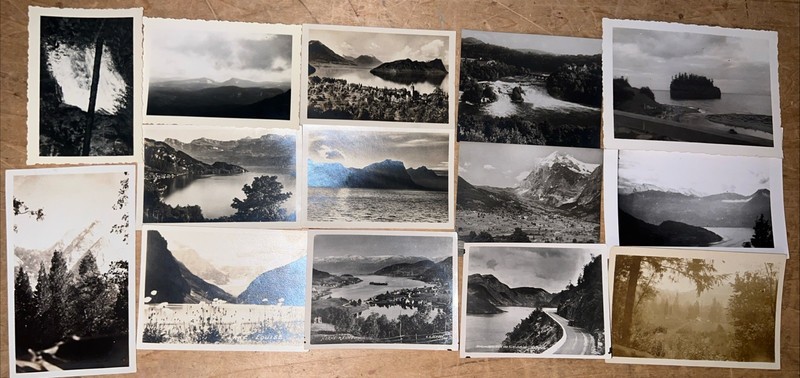 14 Vintage Landscape Scenic Old Snapshots Photos Black White Lot Photographs