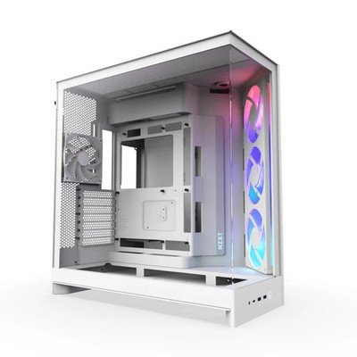 NZXT - H9 Flow RGB 2025 ATX Mid-Tower Dual-Chamber PC Case - White - New