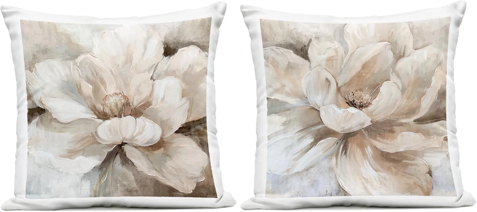 Nina Blue Lush White Blooms 2-Piece Outdoor Pillow Set, 18"x18