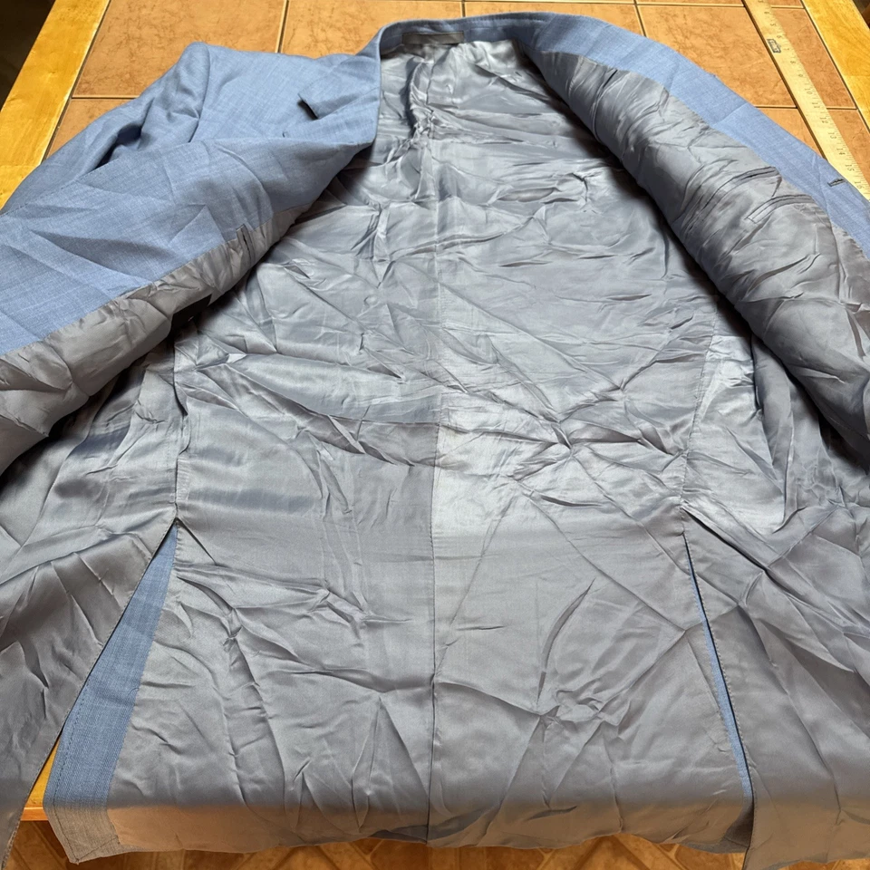 Chaqueta Blazer Hombre Ermenegildo Zegna Soltex 100% Lana Ligera Azul Talla 46L Foto 4 de 4