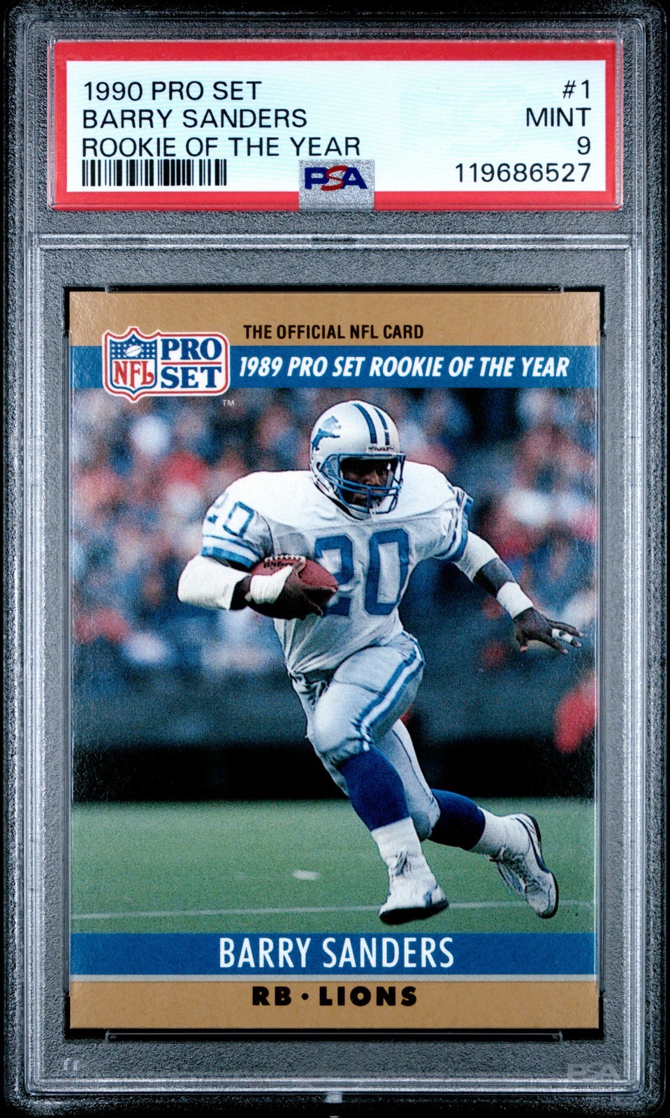 1990 PRO SET ROY #1 BARRY SANDERS PSA 9