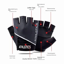 Unbranded Half Finger Cycling Gloves - Breathable Gym Gloves (1 Pair)