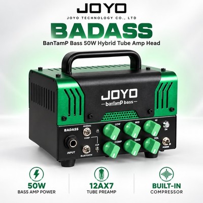 JOYO BADASS BanTamP Bass 50W Hybrid Tube Amp Head Bluetooth Compressor（opend）