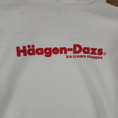 Vintage Haagen Dazs Ice Cream Hoodie Mens XL White Russell