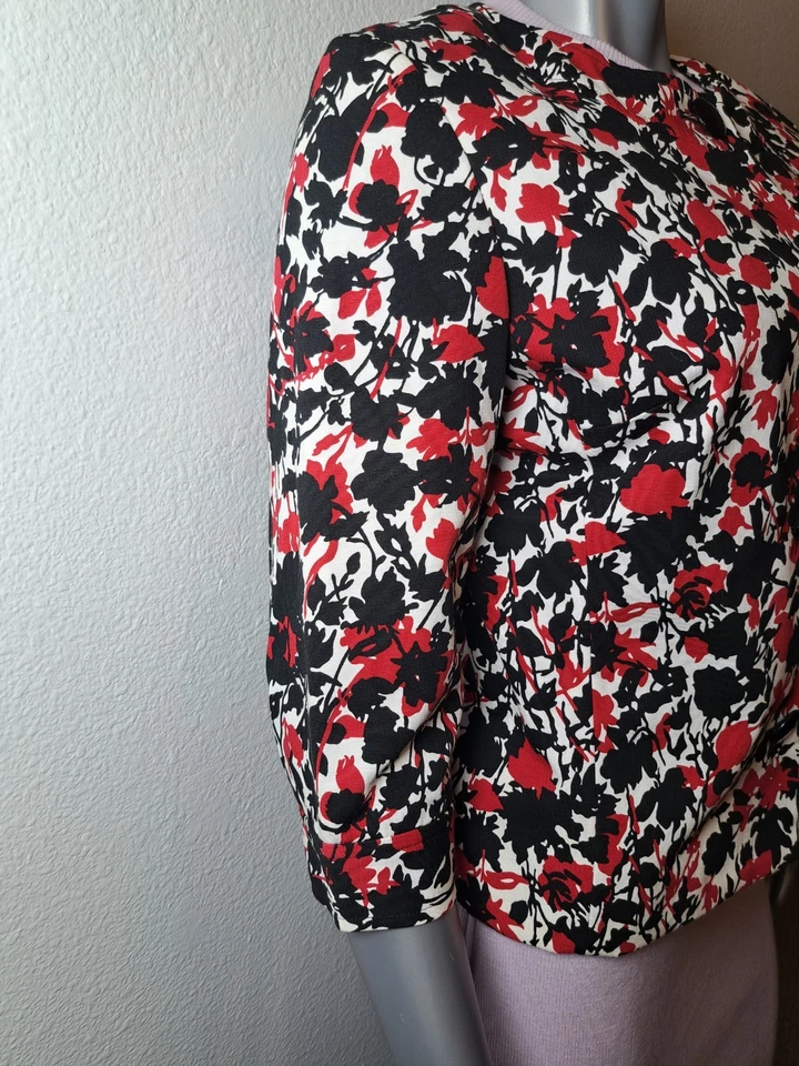 Blazer Covington Talla L Blanco Rojo Negro Botón Frontal Manga 1/2 Oficina O Iglesia Foto 3 de 4
