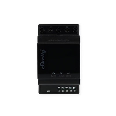 Shelly Pro 4PM Relaisschalter, mit Leistungsmessung, WLAN, Bluetooth, LAN, 4-Kan