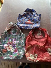 Lot Of Three Reusable Shopping Bags 2 Johnny Was And 1 Mono Prix polyester￼