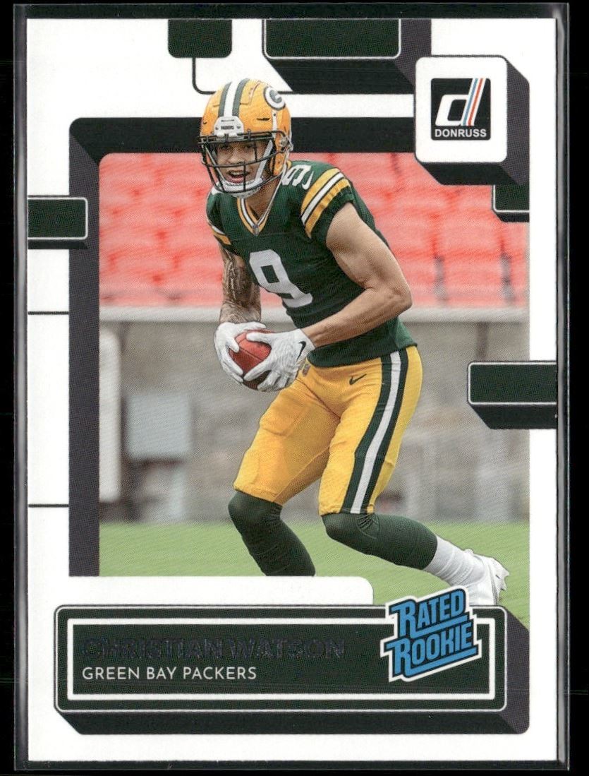 Christian Watson 2022 Donruss Rated Rookies Rookie Green Bay Packers #319