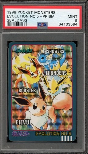 Pokemon Bandai Sealdass Evolution No. 5 Eeveelutions Japanese Prism PSA 9 Mint
