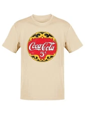 Coca-Cola Official Licensed 5 Cents Classic Nostalgic Logo Men's T-shirt