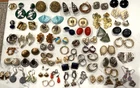 LOT 55 PAIR GOLD SILVER POST CLIP ON DANGLE AVON TRIFARI UNBRANDED EARRINGS EU