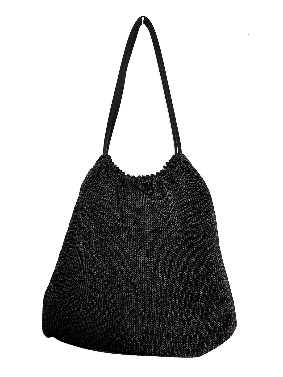"THE SAK Black Crochet Handbag Purse Snap Closure 12\" X 10\""